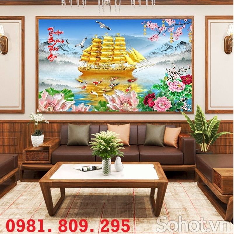 Tranh thuyền , gạch tranh 3d , tranh gạch