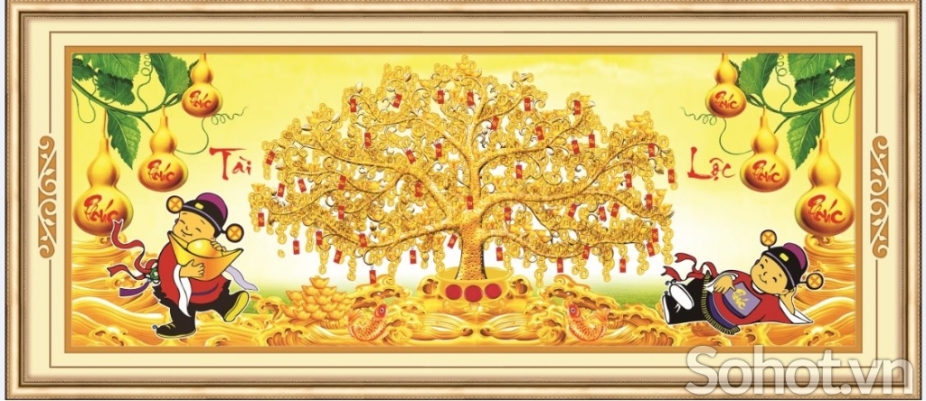 Tranh gạch 3d cây kim tiền - HBCC44