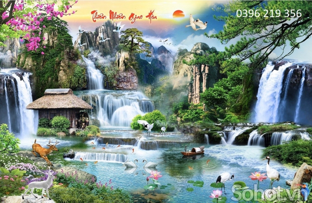 Tranh gạch ốp lát phong cảnh trang trí 3d
