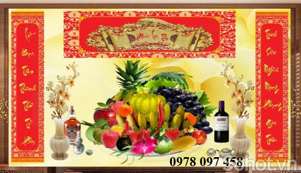 Phòng thờ - tranh gạch 3D