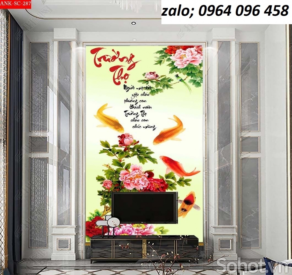 Tranh gạch 3d cá chép vàng - NCX21