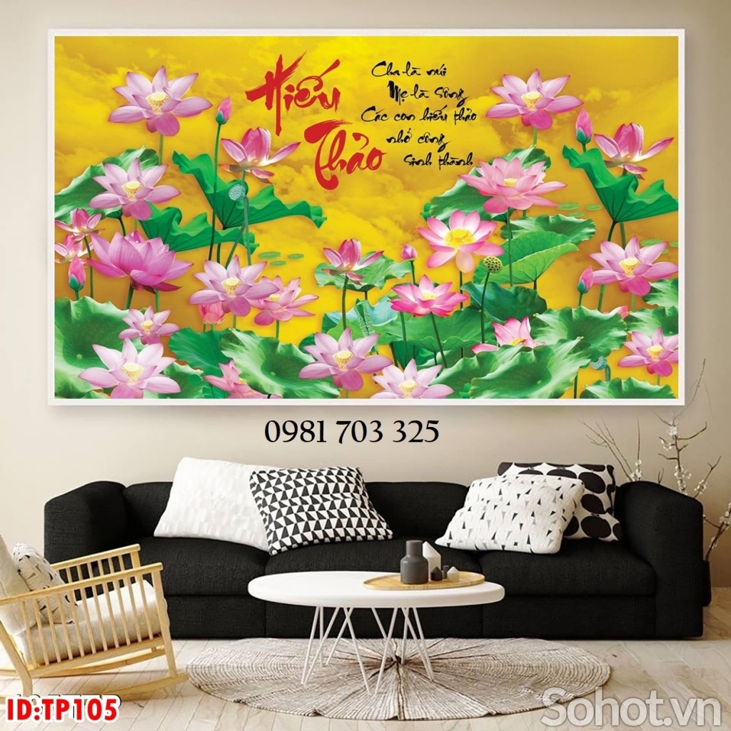 Tranh gạch 3d thư pháp