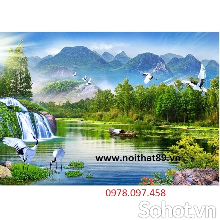 Gạch tranh 3D phòng khách đẹp
