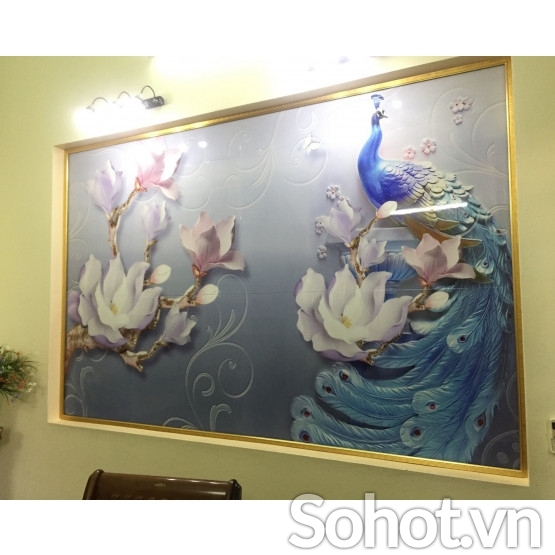 Tranh gạch 3d chim công - HSX44