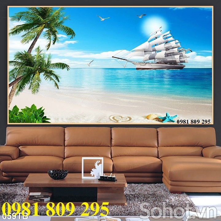 Tranh gạch 3d thuận buồm xuôi gió -AK045