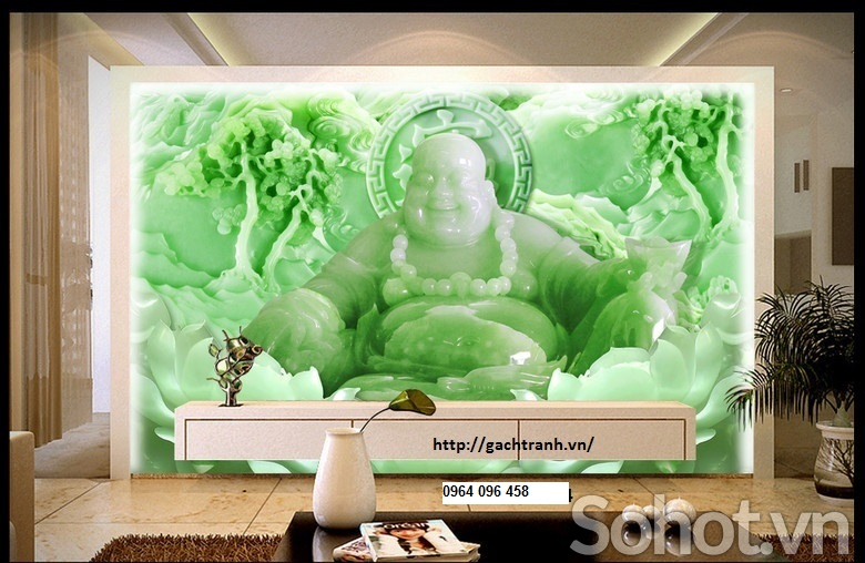 gạch tranh phật di lặc 3d