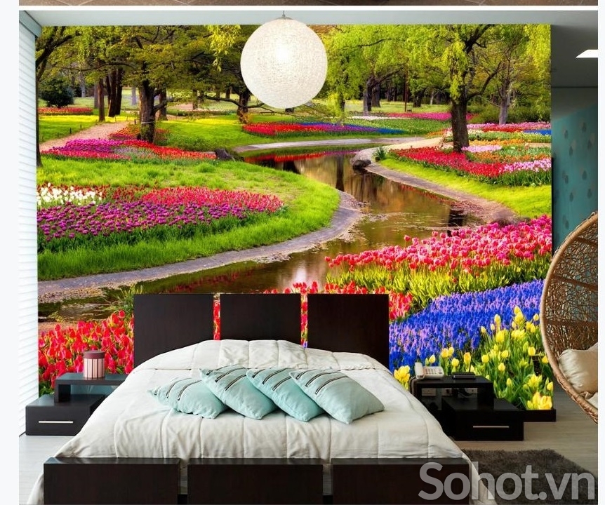 Tranh gạch men 3D phòng ngủ