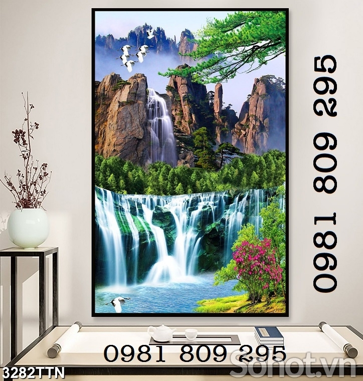 Gạch tranh 3d - tranh phong cảnh khổ dọc