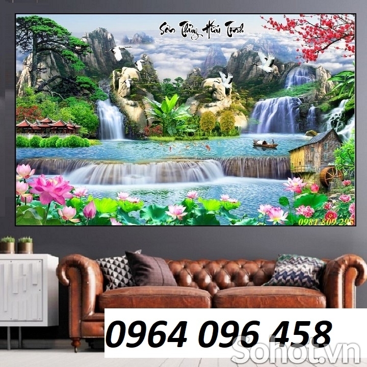 Mẫu tranh gạch 3d phòng khách - 63HCXX