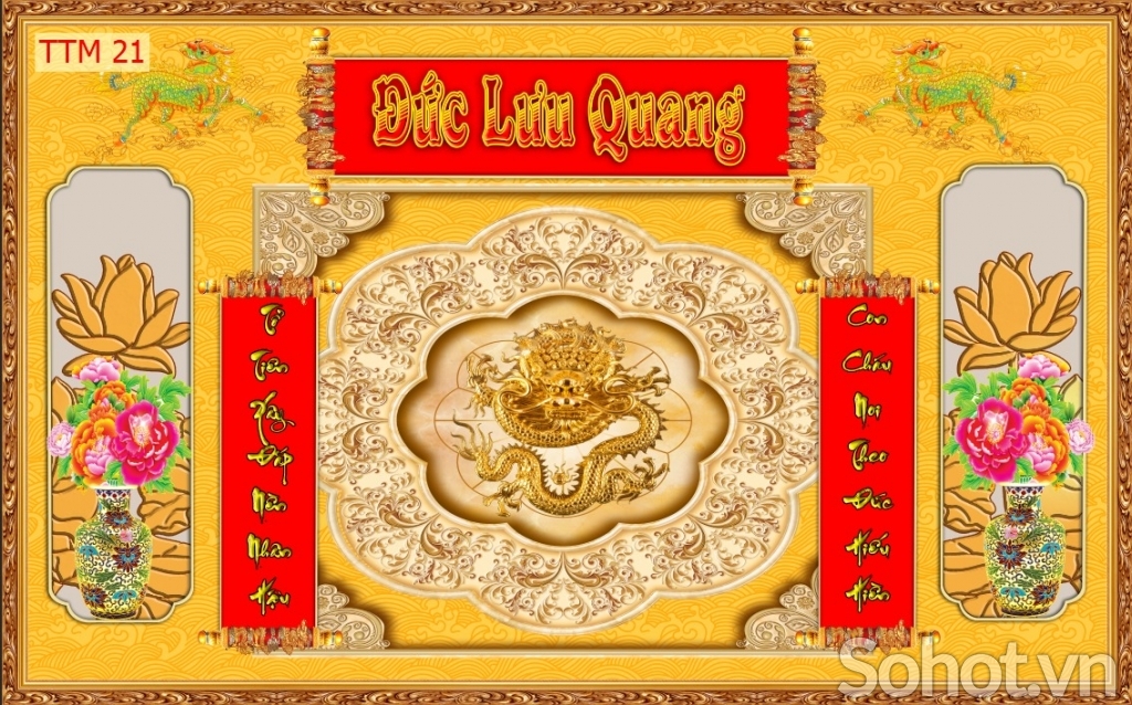 Tranh phòng thờ sang trọng