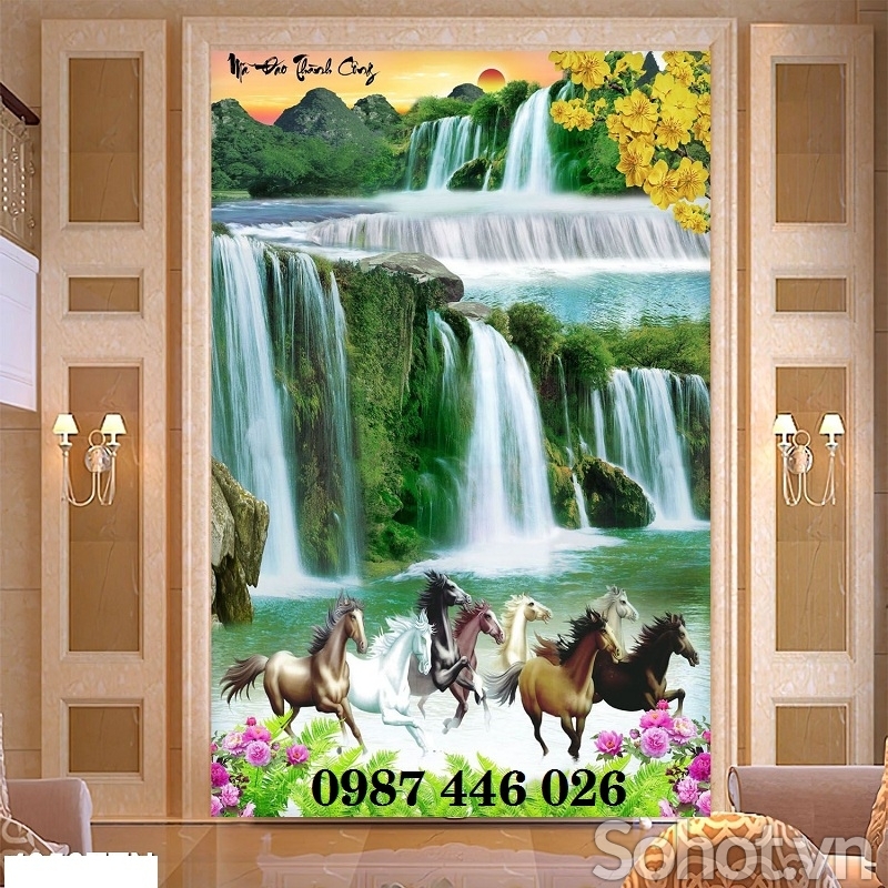 Tranh gạch men mã đáo thành công HP7222