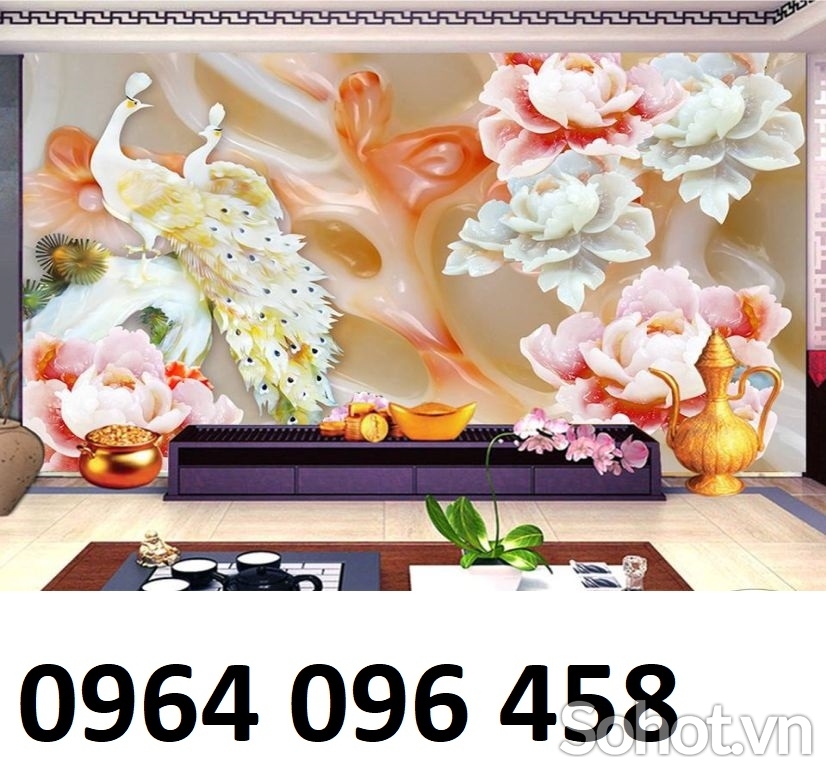 Tranh gạch 3d chim công - DCV43