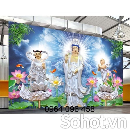 Tranh gạch ốp tường phòng thờ phật - KX32