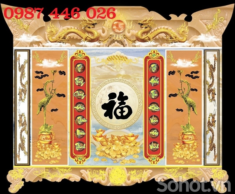 Gạch 3d tranh gạch phòng thờ HP7273