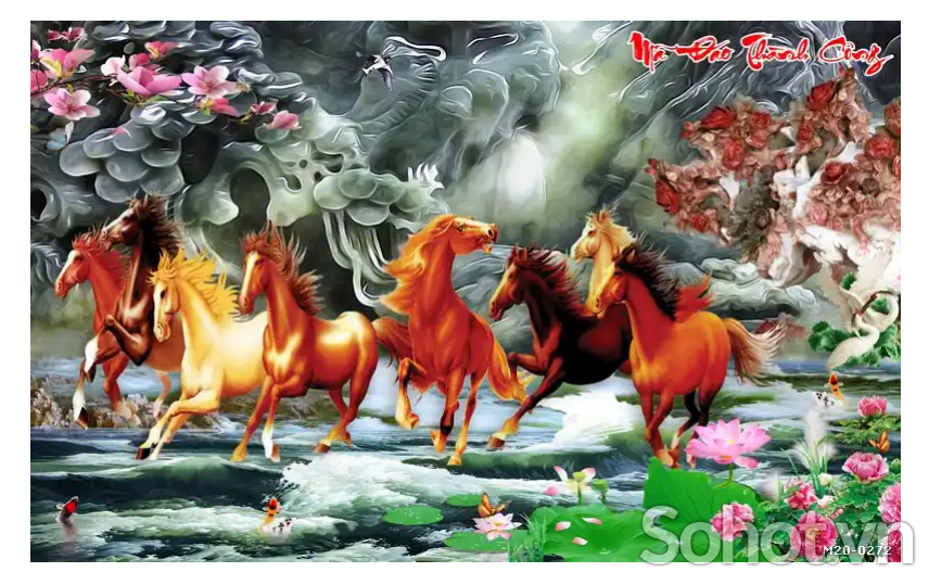 Tranh gạch men 3d ốp tường mã đáo thành công - DGCVX44