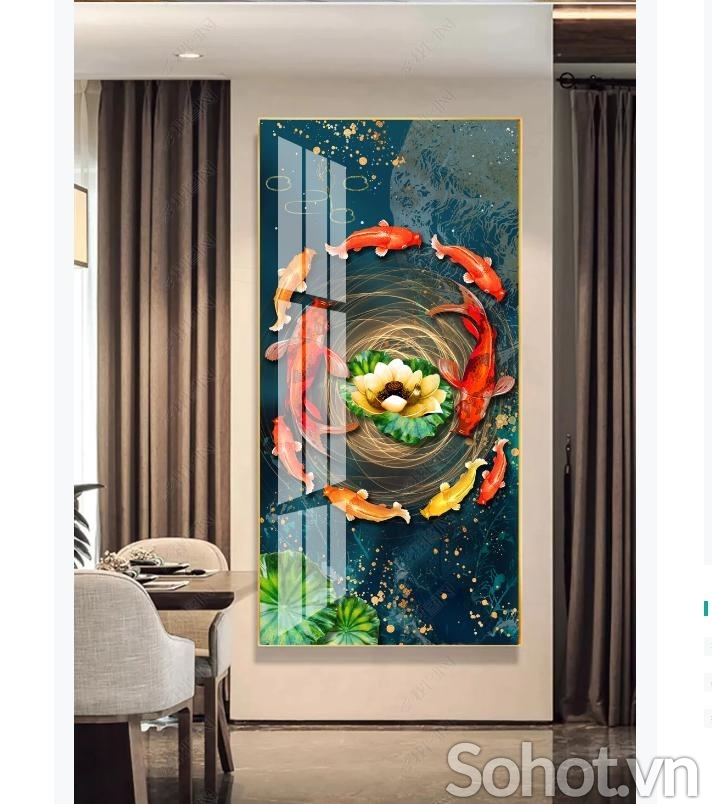 Tranh 3D- Tranh gạch cá chép