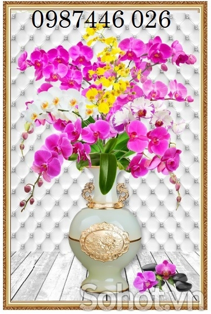 Tranh gạch 3d hoa lan