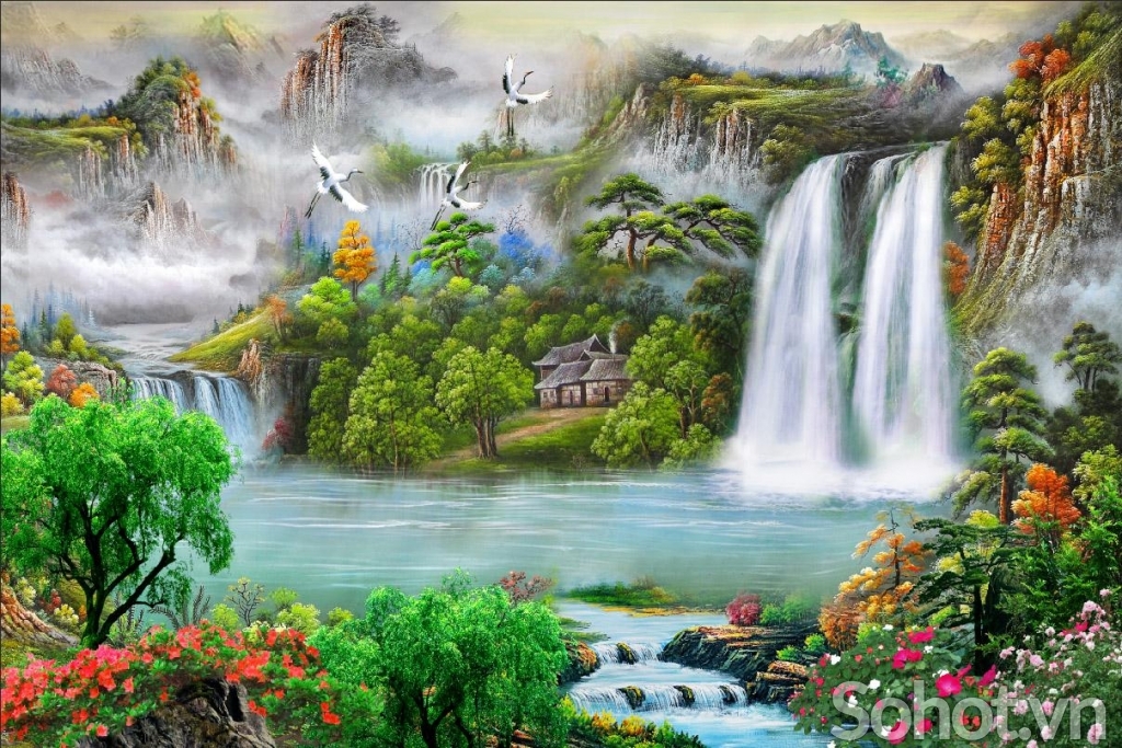 Tranh gạch 3d phong cảnh đồng quê - BB86