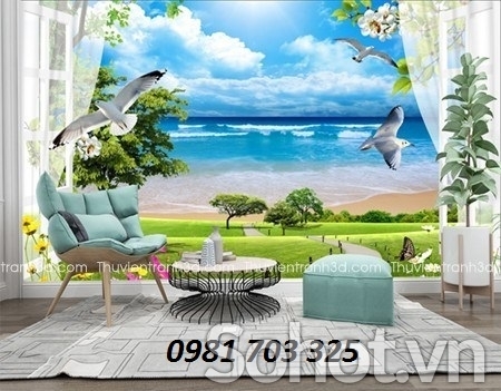 Gạch tranh bãi biển đẹp