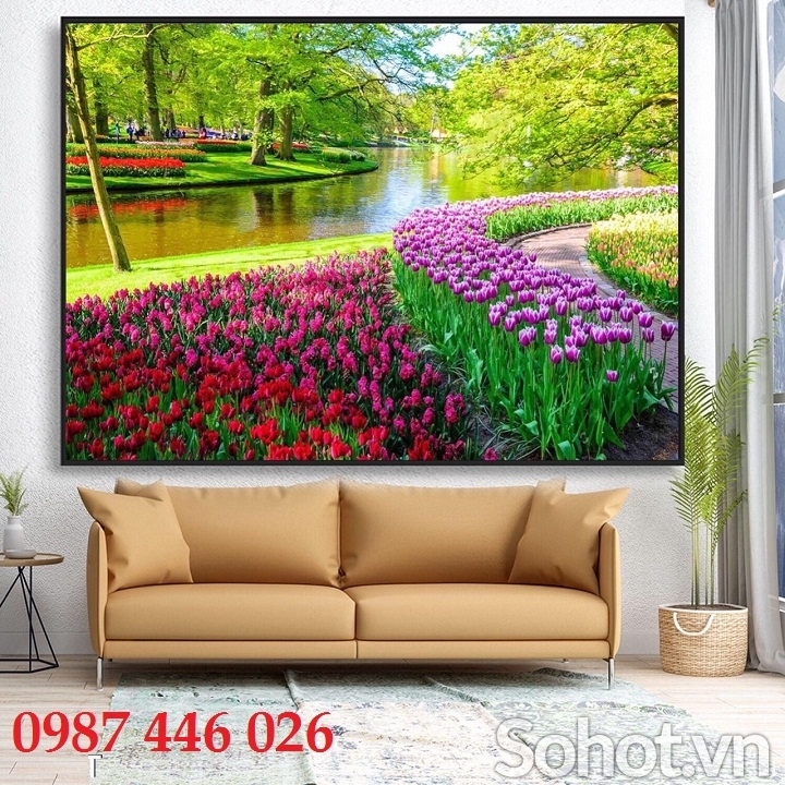 Gạch tranh vườn hoa 3d HP9724