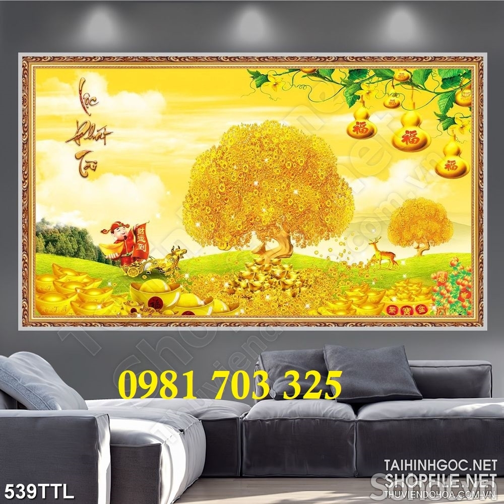 Tranh gạch kim tiền 3D
