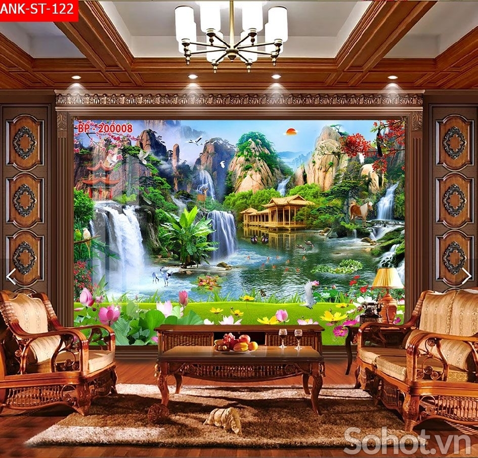 Tranh gạch men 3d phòng khách đẹp - 4FCVB