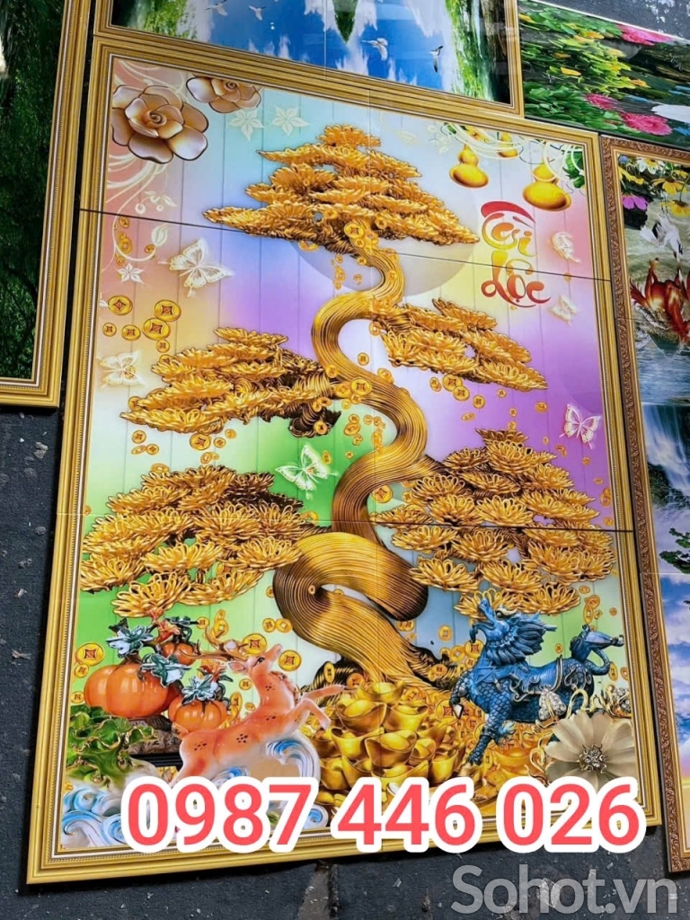 Tranh gạch men ốp tường phòng khách 3d đẹp HP9822