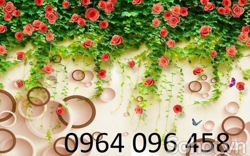 Tranh gạch 3d ốp tường hoa hồng - 7666XN