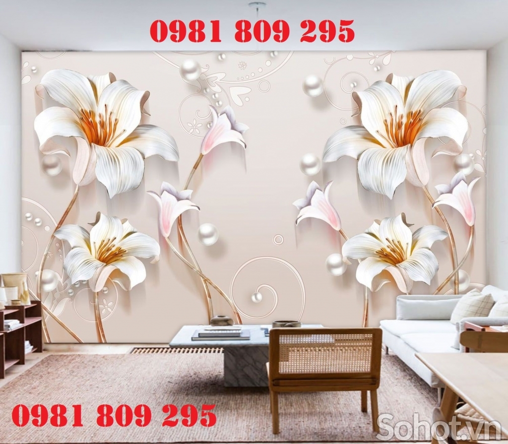Gạch tranh 3d ốp tường hoa ngọc JHG6