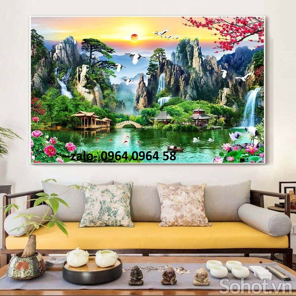 Tranh gạch 3d ốp tường phòng khách - SKL89
