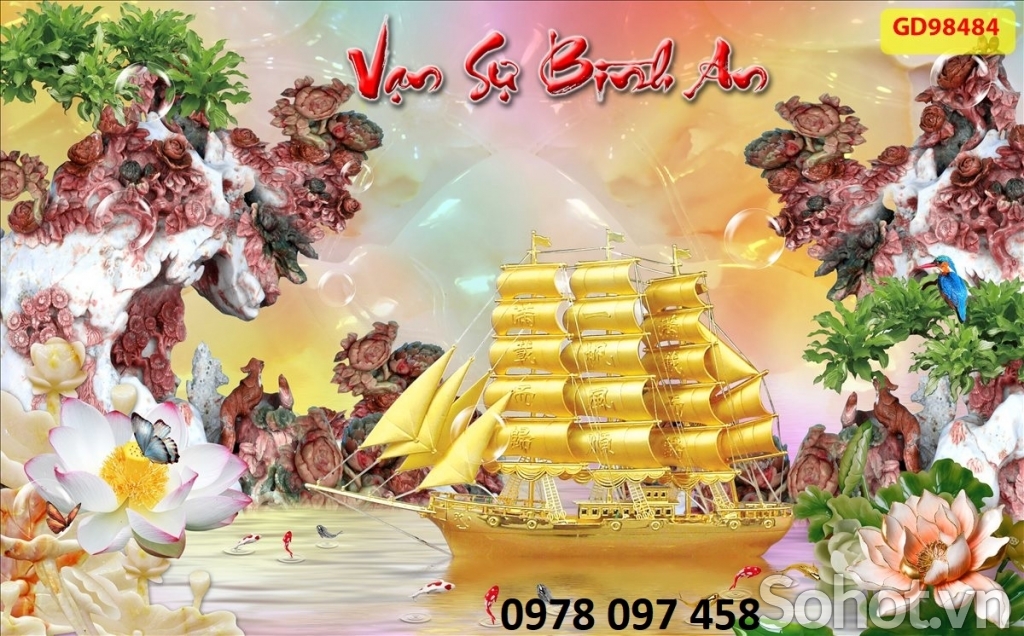 Tranh trang trí phòng khách - tranh gạch men