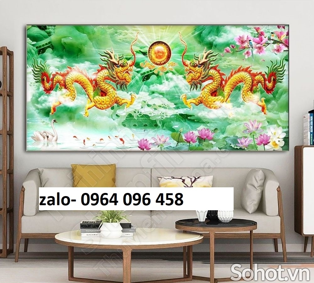 Tranh gạch 3d ốp tường rồng phượng - NVC44