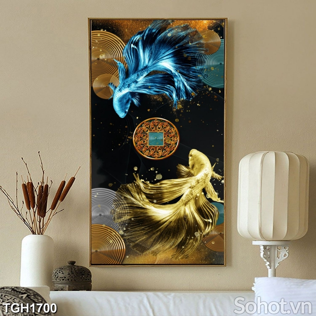 Tranh gạch khổ đứng dán tường
