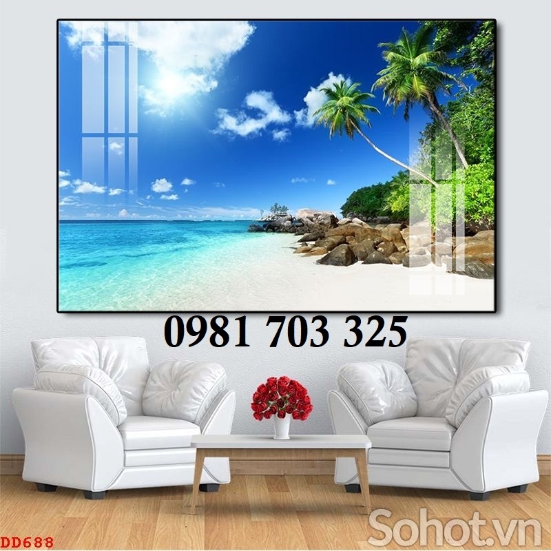 Tranh gạch 3d cảnh biển xanh