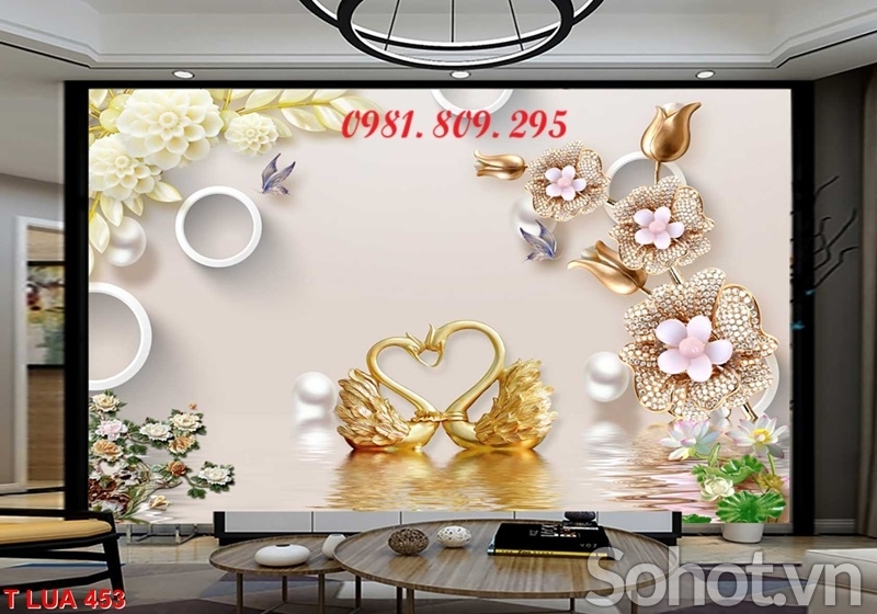 Tranh gạch ốp tường 3d hoa leo tường