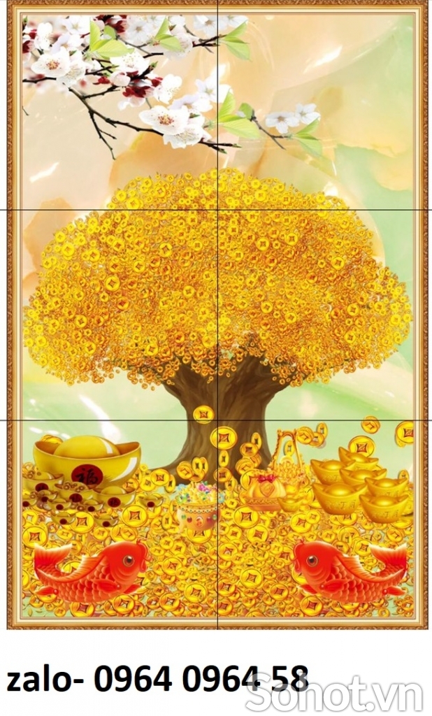 Tranh gạch cây kim tiền 3d - DCXS21