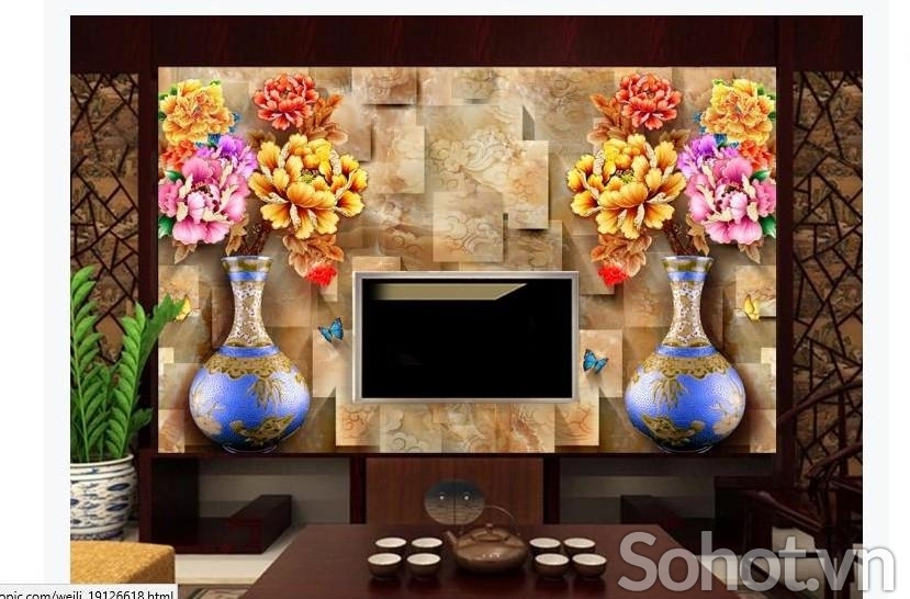 Tranh 3D- Tranh hoa mẫu đơn