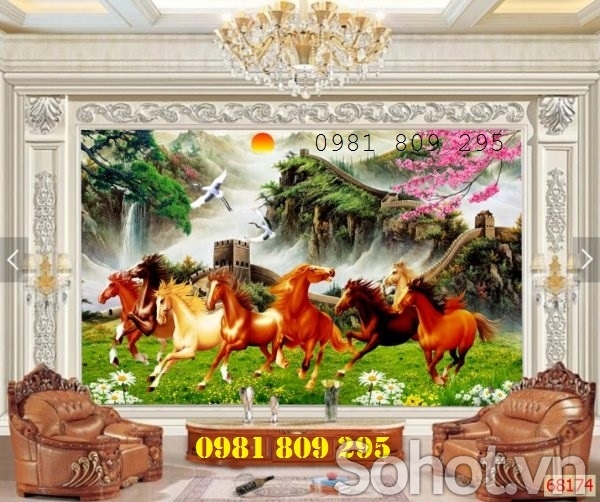 Mẫu tranh gạch ngựa phòng khách