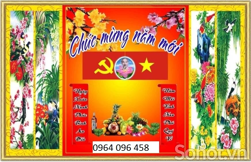 Tranh gạch 3d câu đối phòng thờ - TJHH6