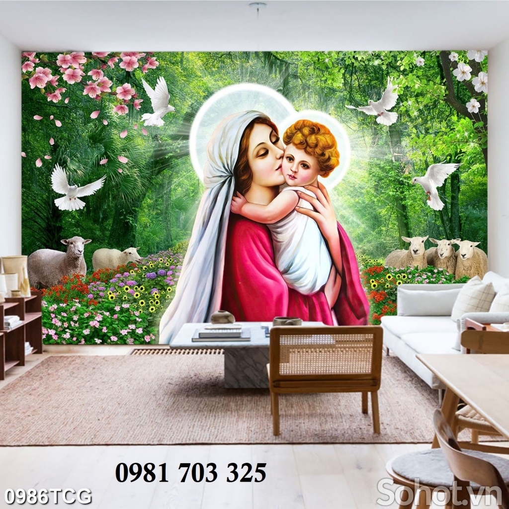 Tranh gạch đức me Maria