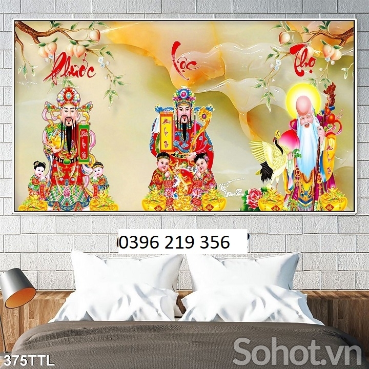 Tranh gạch 3d trang trí phòng khách phong thuỷ
