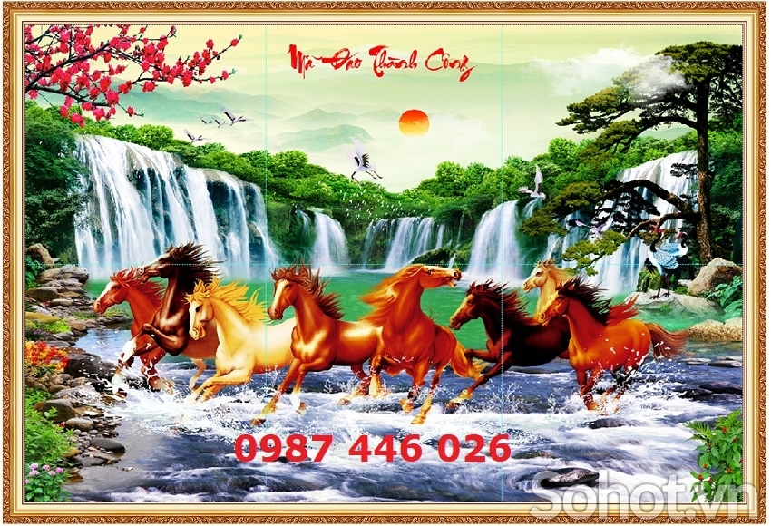 Tranh bát mã, gạch tranh ốp tường