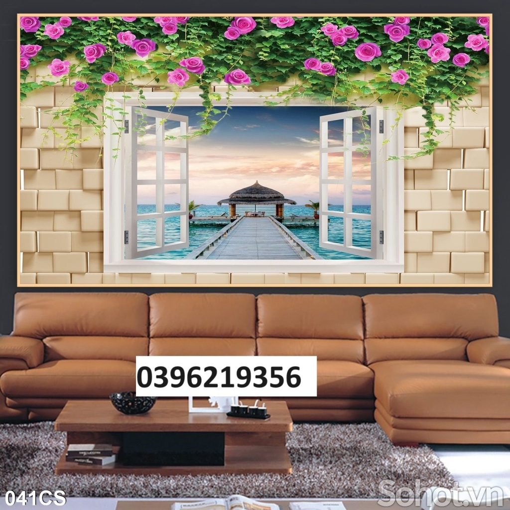 Tranh gạch cửa sổ 3D đẹp