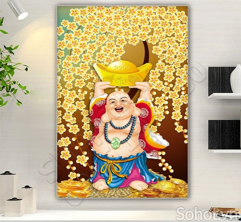 Tranh gạch 3d cây tiền vàng - SJJFD4