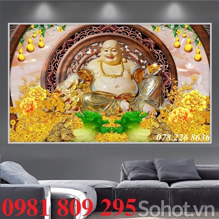 Mẫu gạch tranh thần tài 3d