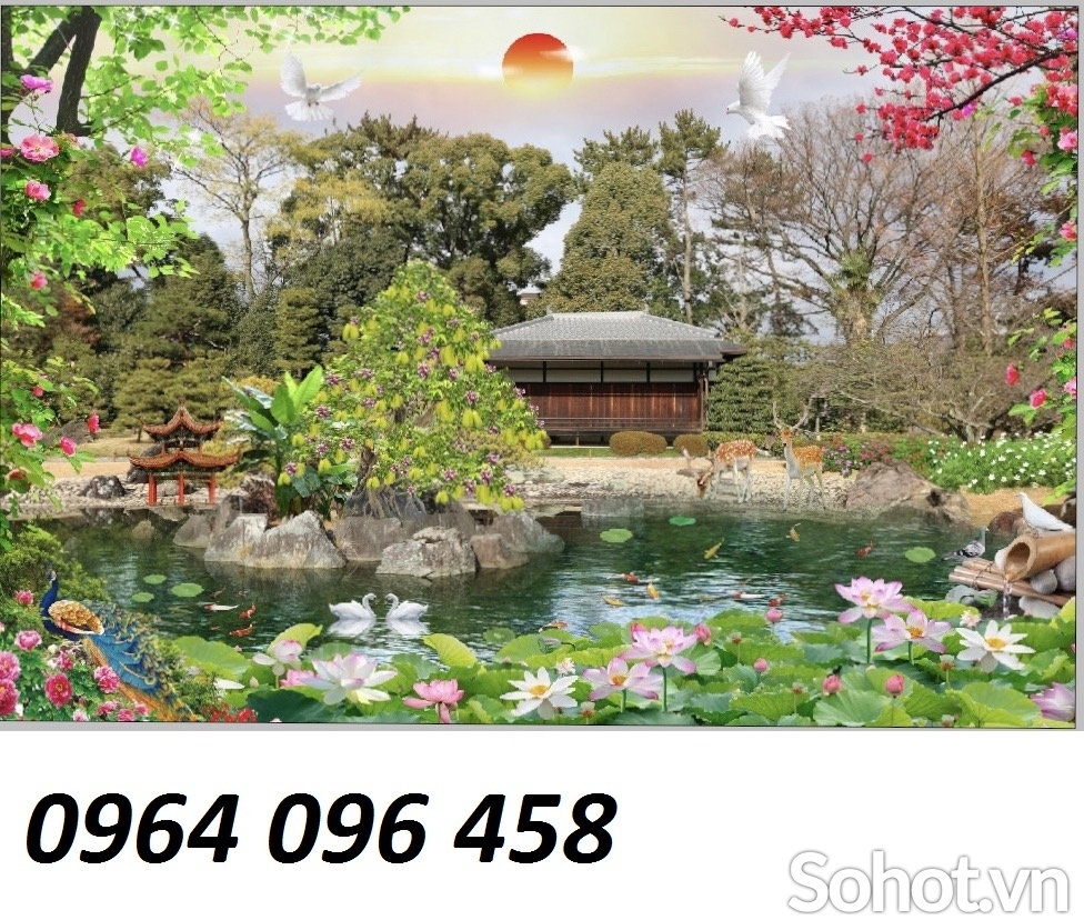 tranh gạch dán tường 3d phong cảnh - SK77