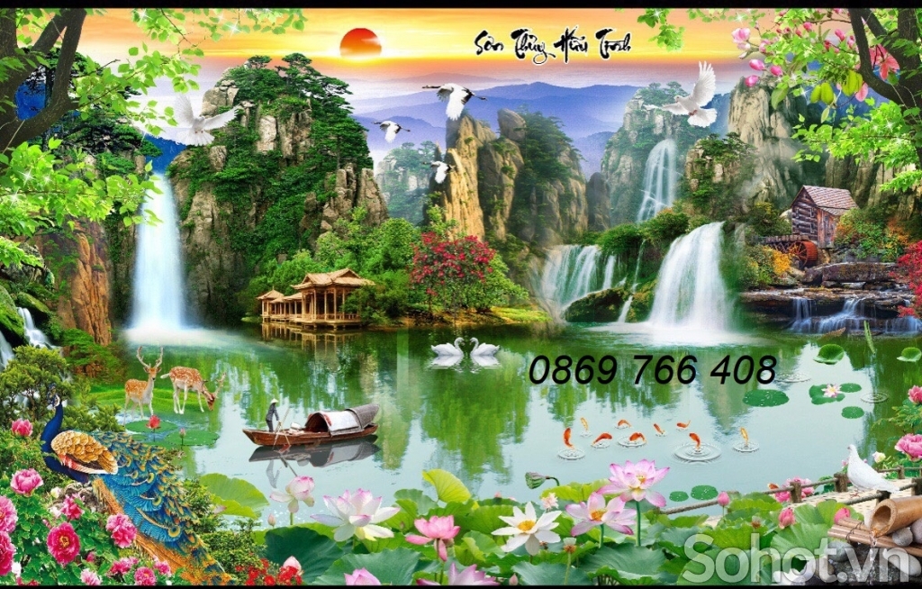 Tranh phong cảnh 3d ốp tường