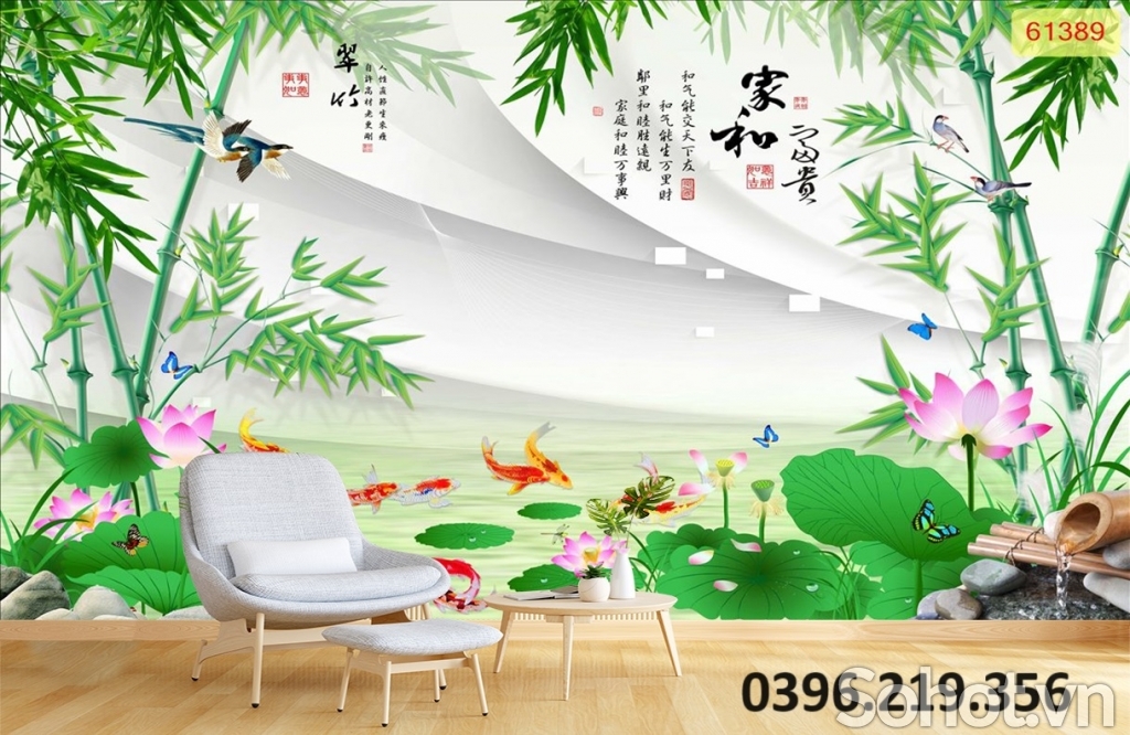 Gạch tranh tre trúc đẹp trang trí