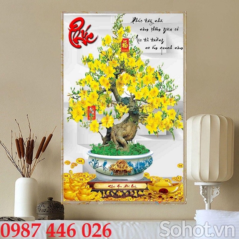 Gạch tranh hoa mai 3d HP87322