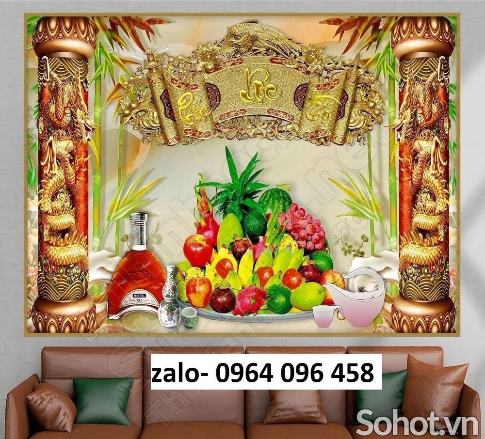Tranh gạch ốp tường phòng thờ 3d - LSCX43